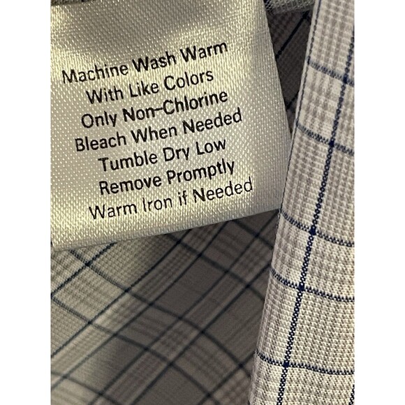 Esquire Men’s Dress Shirt BNWT Size 16/32-33 Slim Fit Blue Plaid - Picture 5 of 5